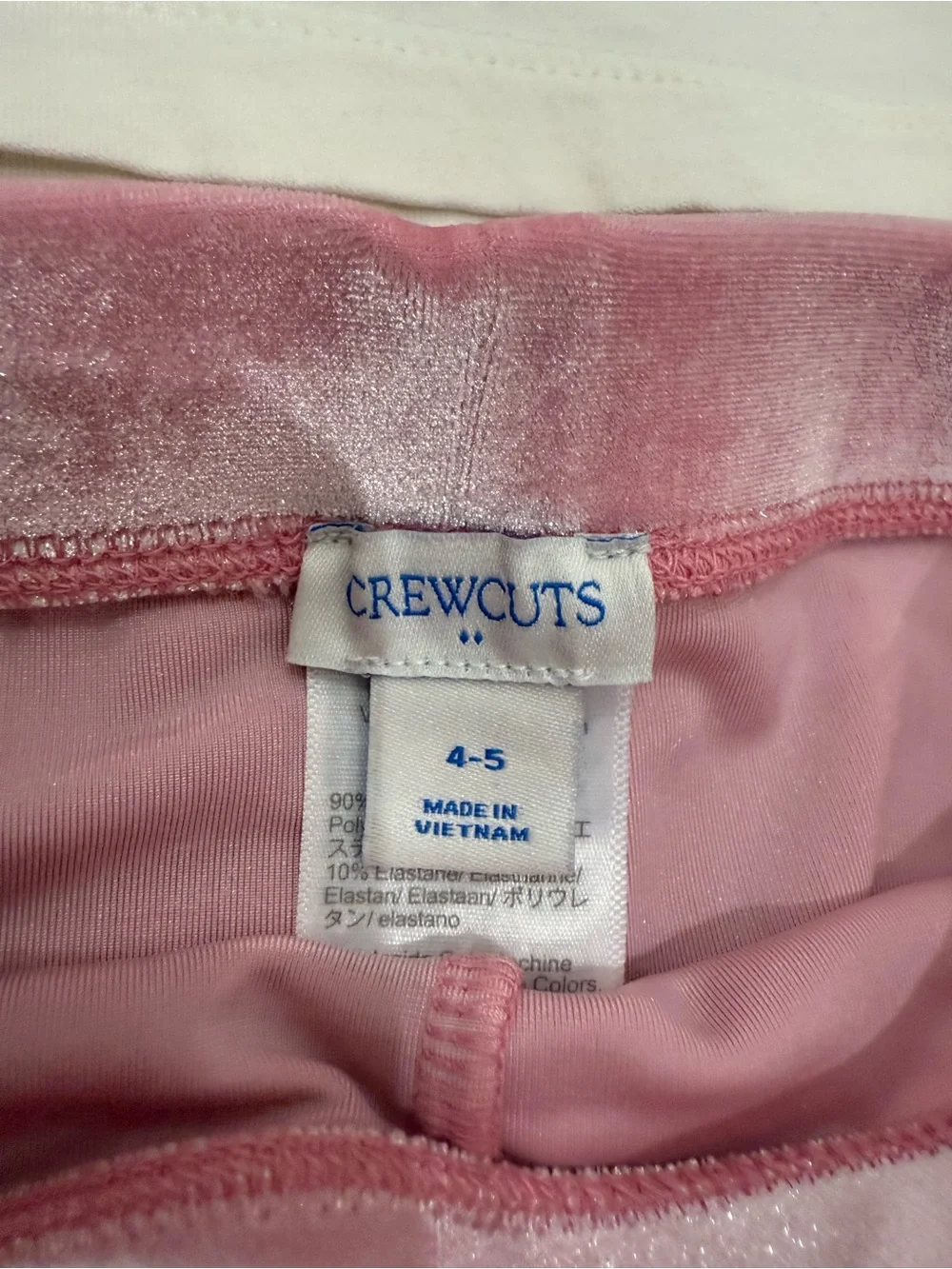 Crew cuts j crew girls ' White Long-Sleeve Top & Pink Velvet Leggings set